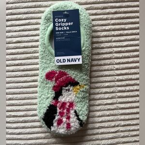Old Navy Mint Green Penguin Gripper Socks